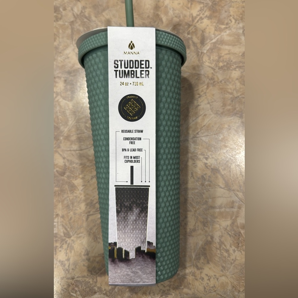 Sage green studded tumbler